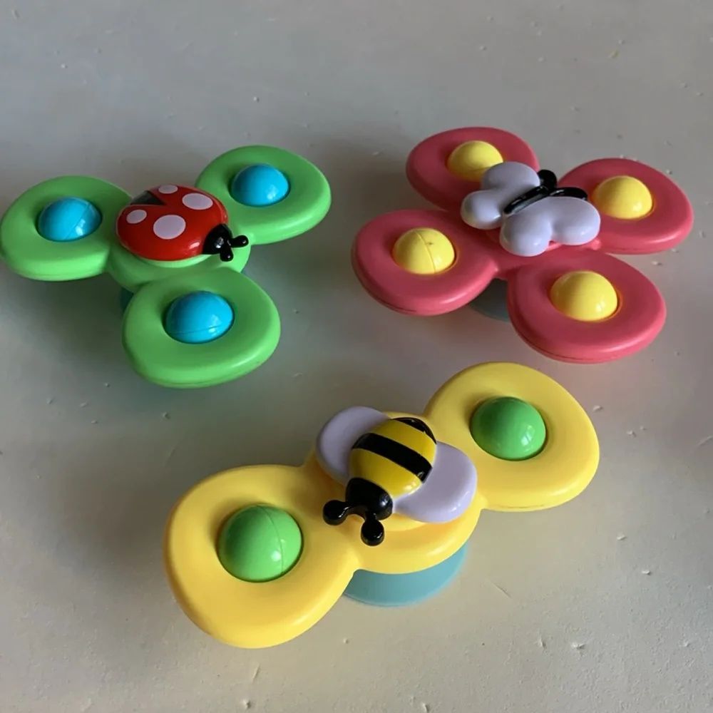 Set of 3 Strong Suction Cup Fidget Rotating Sensory Toy